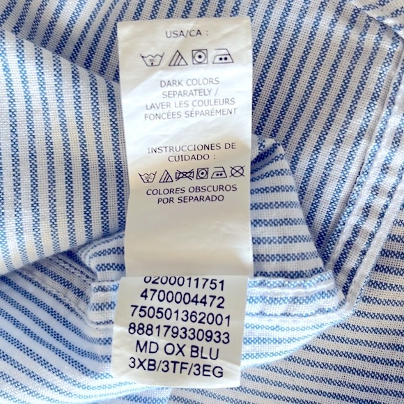 Chaps big & tall stripe cotton long sleeve button down shirt 3XB / 3TF - Picture 11 of 12